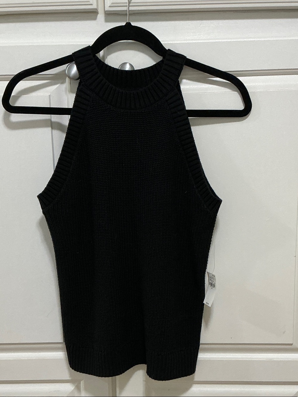 NWT Old Navy Sleeveless Rib-Knit Mock Neck Tank Top - Black